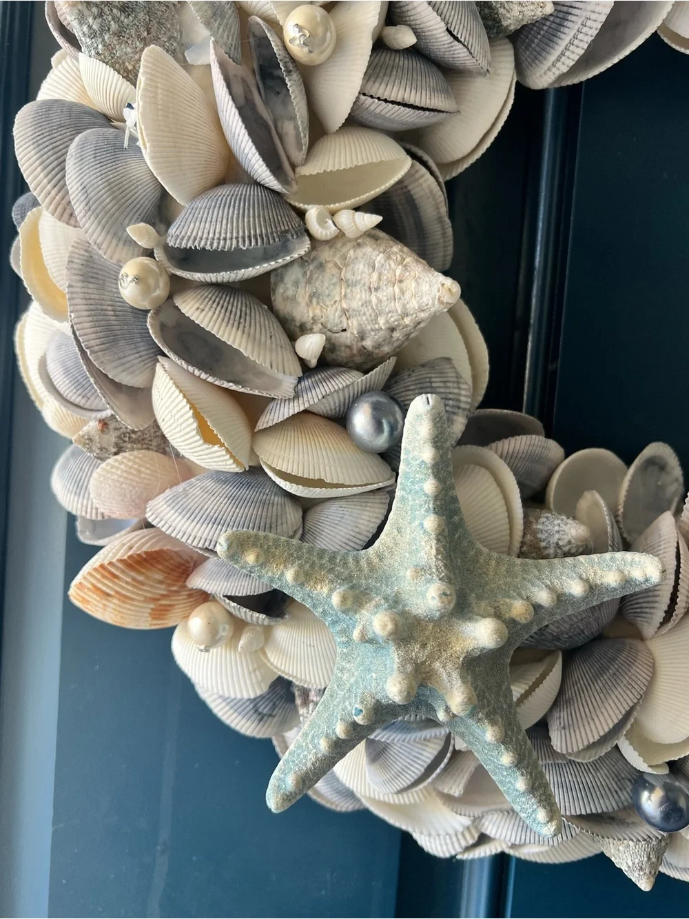 Large Coastal Shell & Starfish Wreath - 18”
